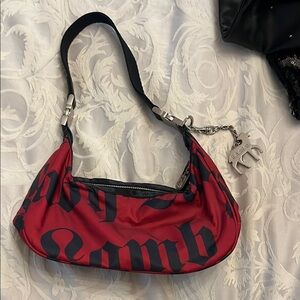 LeSportSac LAMB Sporty Red and Black Graphic Shoulder Bag